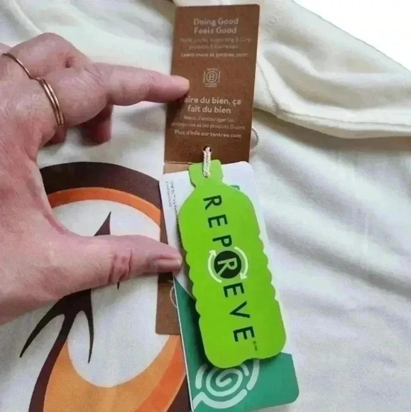 Tentree T-Shirt Artist Series Logo New With Tags Cloud White Amber Glow Women  M - Picture 11 of 16